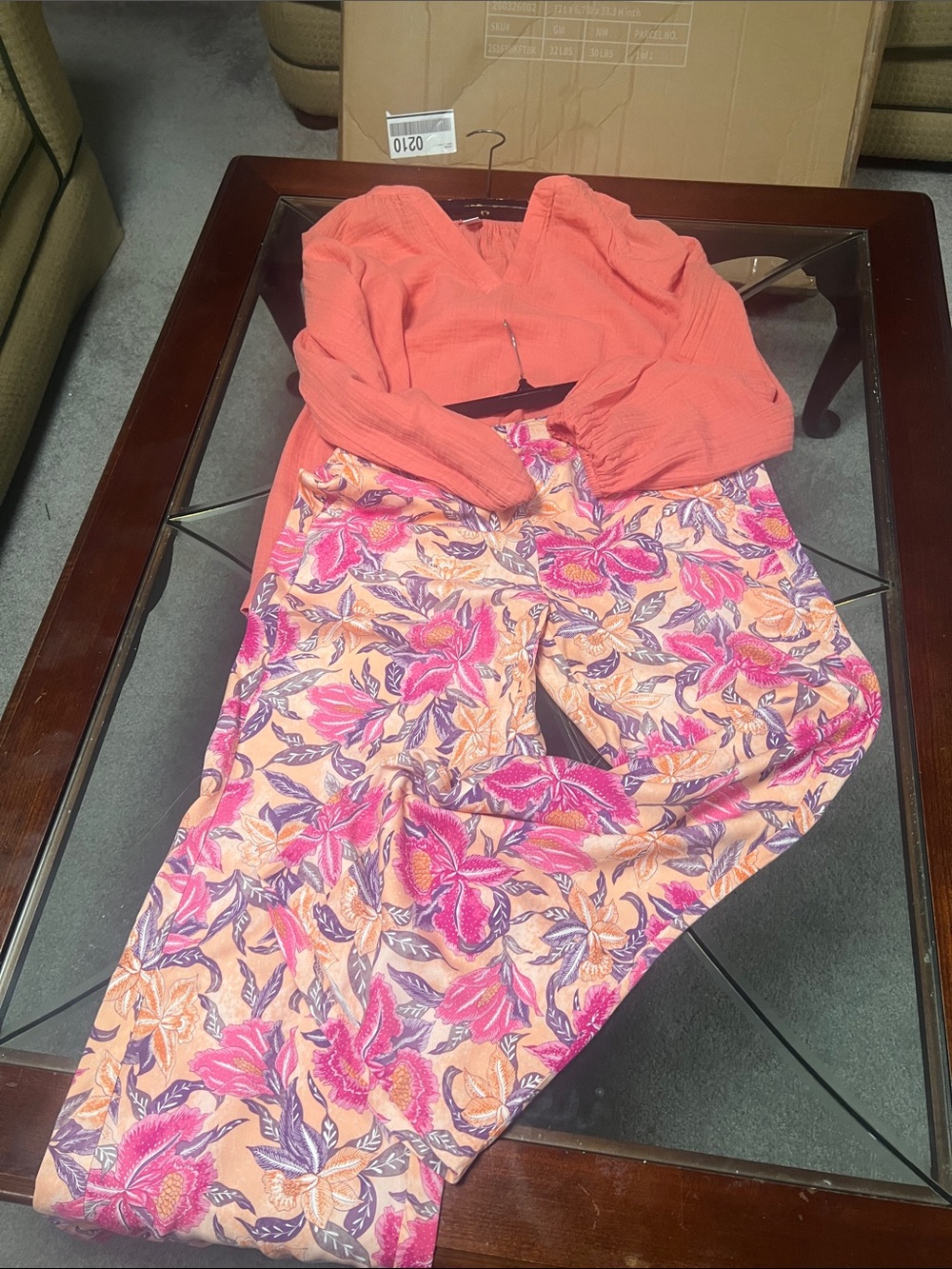 Old Navy Women's Lightweight Coral Gauze cottage core Peasant Top large - Picture 7 of 7